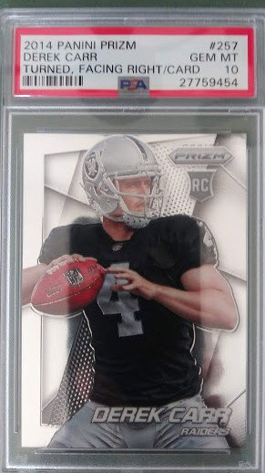 Derek Carr 2014 Prizm RC Rookie PSA 10