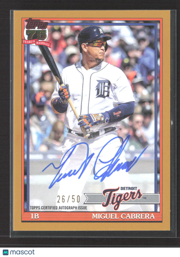 2026 Topps Baseball 1991 Topps Baseball Autograph Card Miguel Cabrera #91A-MC /50