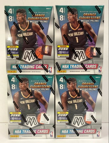 4X LOT  2019-20 Panini Mosaic Basketball Factory Sealed Blaster Box