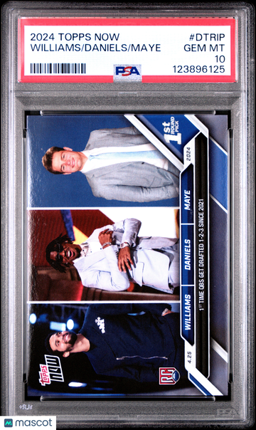 2024 Topps Now Caleb Williams Drake Maye Jayden Daniels #DTRIP PSA 10