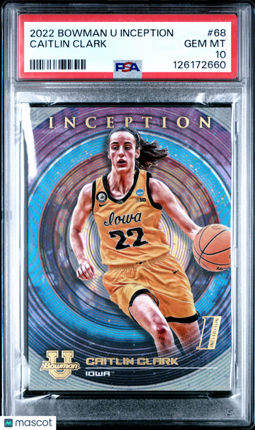 2022 Bowman University Inception Caitlin Clark #68 PSA 10