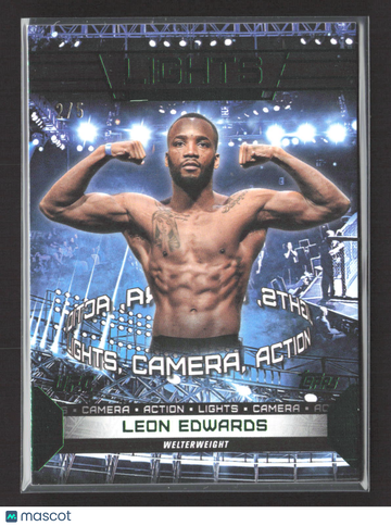 2024 Topps UFC Knockout Lights Camera Action Leon Edwards #LTS-9 Green /5