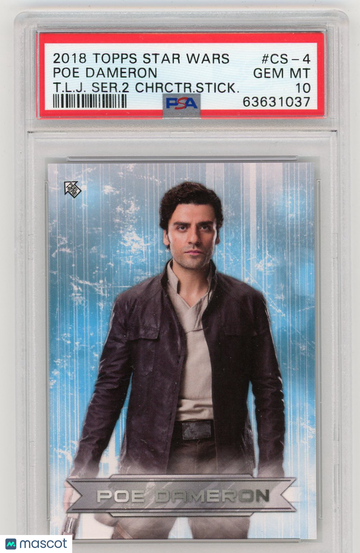2018 Topps Star Wars The Last Jedi Series 2 Character Stickers Poe Dameron #CS-4 T. L. J. Ser. 2 Chrctr. Stick. PSA 10