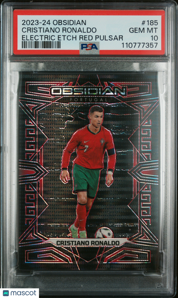 2023 Panini Obsidian Cristiano Ronaldo #185 Electric Etch Red Pulsar PSA 10