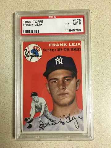 1954 Topps #175 Frank Leja PSA 6 EX-MT YANKEES ROOKIE