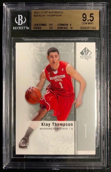2011-12 SP Authentic #23 Klay Thompson Rookie RC BGS 9.5  - DHL Express Air with Tracking from Overseas