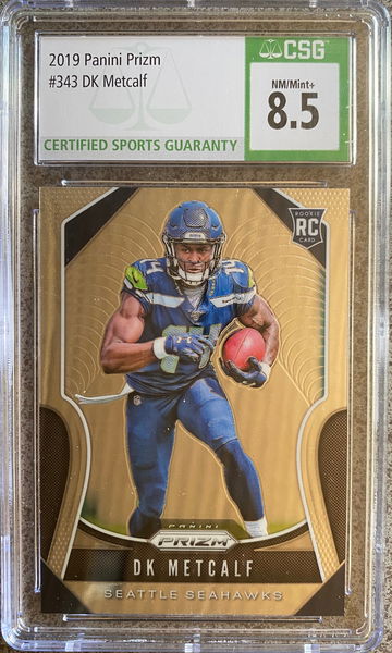 2019 Panini Prizm #343 DK Metcalf RC Rookie CSG 8.5 NM/Mint + Seattle Seahawks