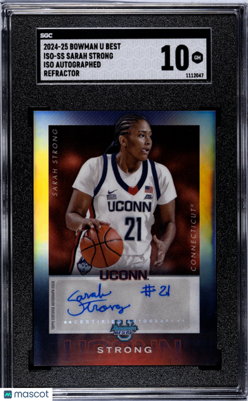 2024 Bowman U Best Sarah Strong #ISO-SS Iso Autograph Refractor SGC 10