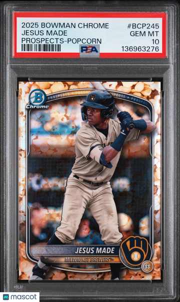 2025 Bowman Chrome Prospects Jesus Made #BCP245 Popcorn PSA 10