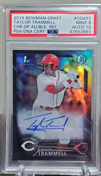 Taylor Trammell Bowman Black Auto PSA 9