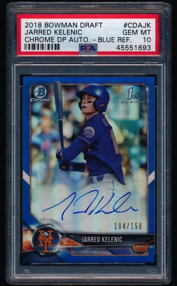 Jarred Kelenic 2018 Bowman Chrome Draft Blue Auto RC /150