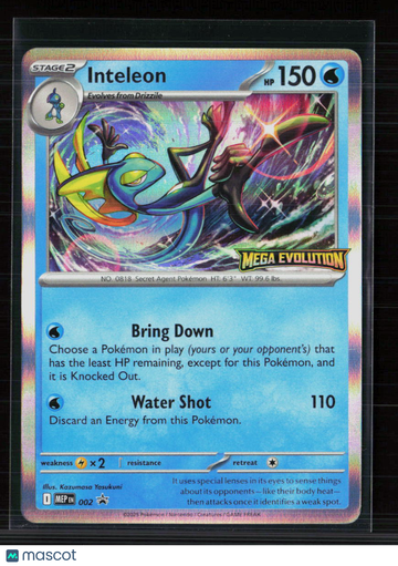 2025 Pokemon Mega Evolution Inteleon Holo Rare Trading Card #002