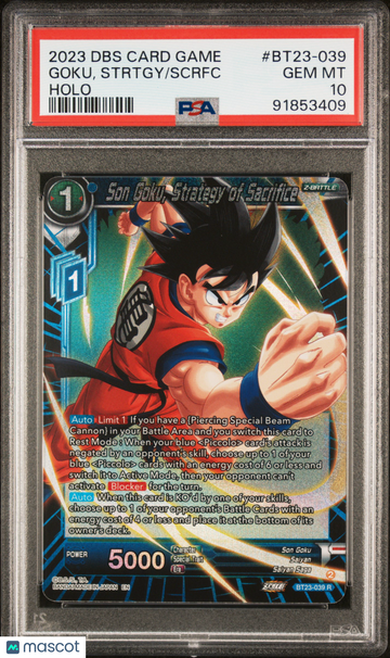 2023 Dragon Ball Super Card Game Series 23 Perfect Combination Goku, Strtgy Holo PSA 10 #BT23-039