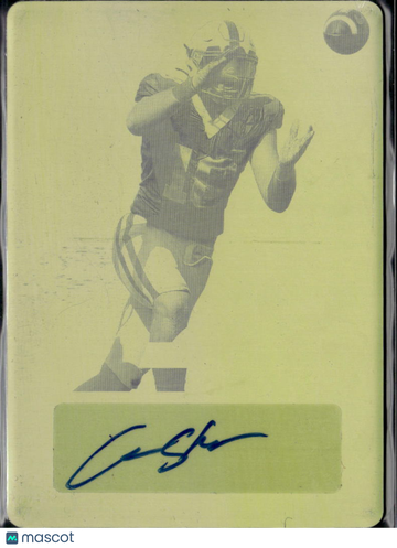 Austin Stogner 2022 Leaf Flash Football Printing Plate Auto Yellow Printing Plate