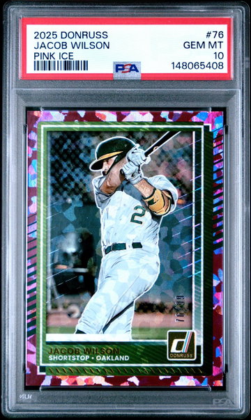 2025 Panini Donruss Pink Ice Jacob Wilson #76 /99 PSA 10