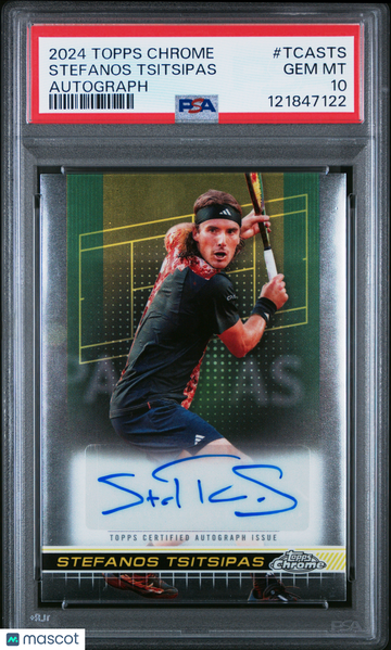 2024 Topps Chrome Tennis Autographs Stefanos Tsitsipas #TCASTS PSA 10