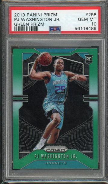 2019 Prizm Green PJ Washington Jr PSA 10 