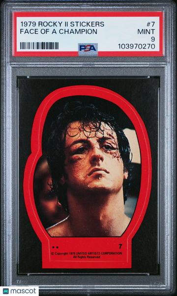 1979 Rocky II Stickers ROCKY Sylvester Stallone #7 PSA 9