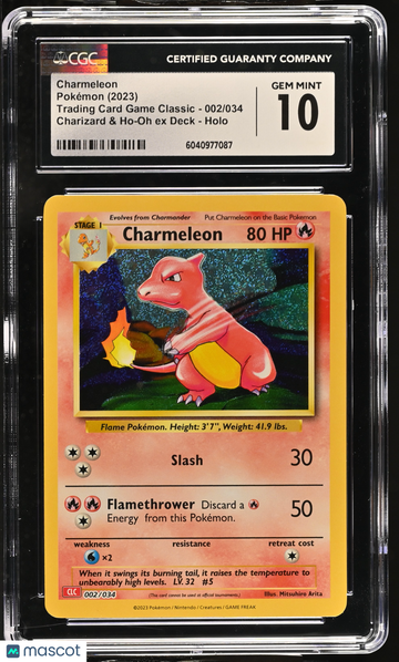 2023 Pokemon Trading Card Game Classic Charmeleon Holo 002/034 CGC 10 #002/034
