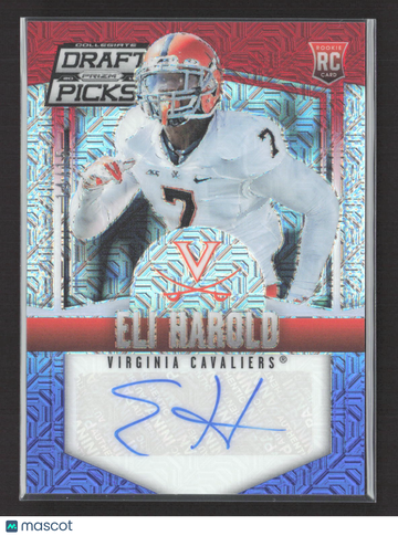 2015 Panini Prizm Collegiate Draft Picks Eli Harold #186 Blue RC Auto