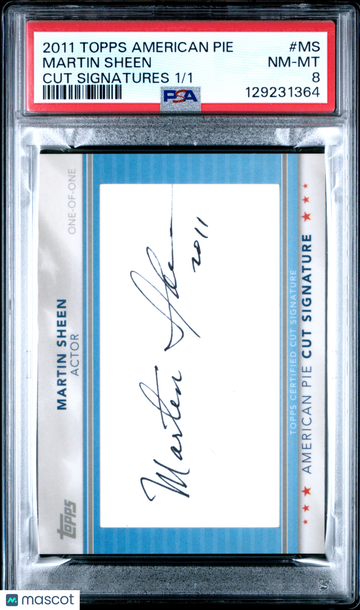 2011 Topps American Pie Cut Signatures 1/1 Martin Sheen #MS PSA 8