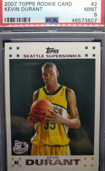 2007 Topps Kevin Durant White Border PSA 9