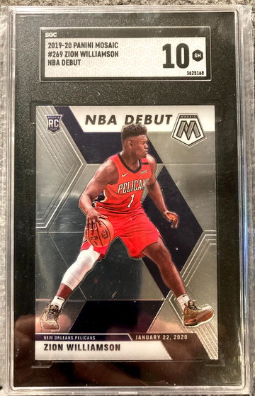 Zion Williamson 2019 Mosaic NBA Debut rookie SGC 10