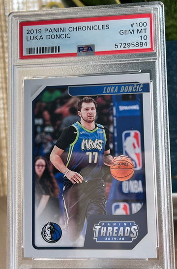 2019 PANINI CHRONICLES THREADS #100 Luka Doncic SECOND YEAR PSA 10 GEM MINT 🔥