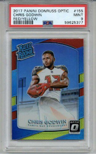 2017 PANINI DONRUSS OPTIC #155 RED YELLOW CHRIS GODWIN BUCCANEERS PSA 9 LOW POP
