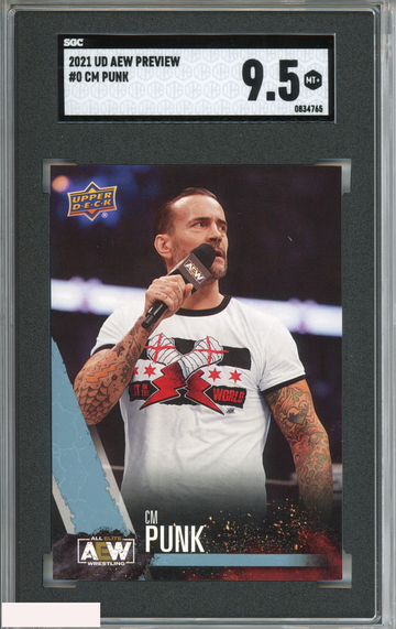 2021 UPPER DECK AEW ALL ELITE WRESTLING PREVIEW CM PUNK #0 SGC 9.5 MINT+