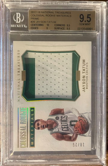 Jayson Tatum 2017 National Treasures Colossal Rookie Materials