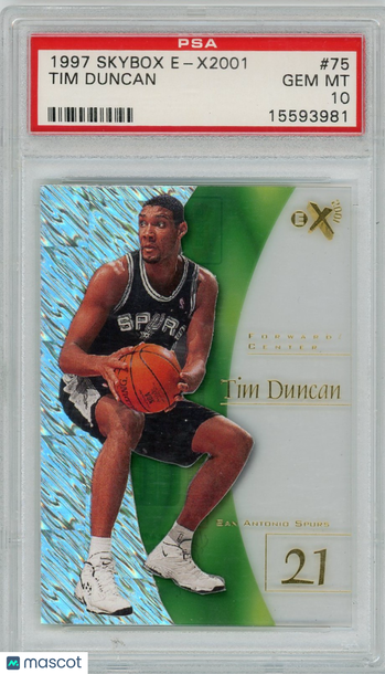 1997 Skybox E-X2001 Tim Duncan #75 PSA 10