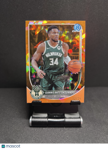 2025 CHROME GIANNIS ANTETOKOUNMPO SAPPHIRE ORANGE REFRACTOR /25