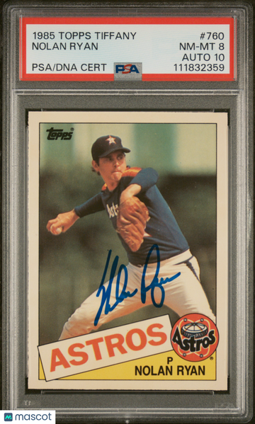 1985 Topps Tiffany Nolan Ryan #760 PSA 8 Auto 10