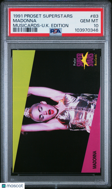 1991 Proset Superstars Musicards-U.K. Edition Madonna #83 PSA 10