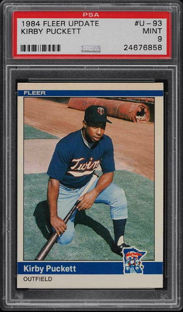 Kirby Puckett 1984 Fleer Update U-93 Minnesota Twins HOF RC graded PSA 9