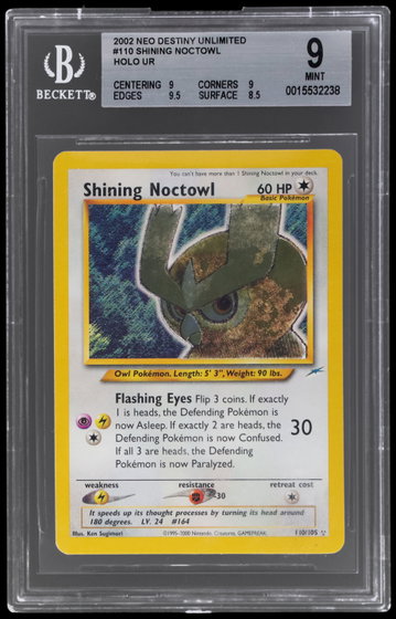 2002 Pokemon Neo Destiny Shining Noctowl BGS 9
