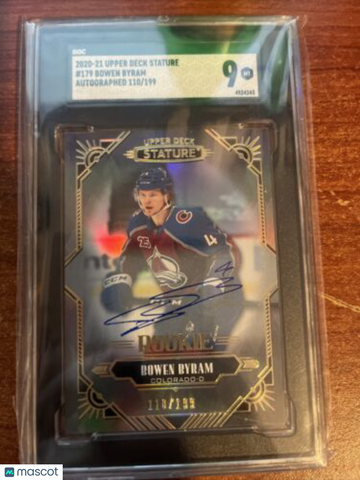 2020-21 Upper Deck Stature - [Base] - Autographs Bowen Byram #179 Rookie SGC 9