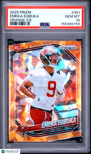 2025 Panini Prizm Emeka Egbuka #351 Orange Ice PSA 10