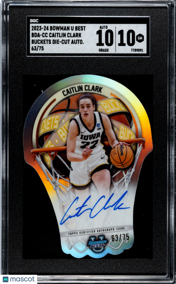 2023 Bowman U Best Caitlin Clark #BDA-CC Buckets Die Cut Autograph SGC 10 Auto 10