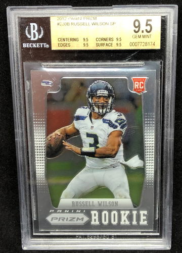 Russell Wilson 2012 Prizm Towel Up #230B SSP BGS 9.5 Rookie