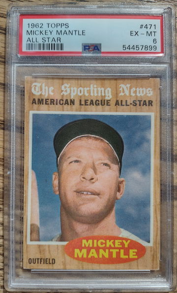 1962 Topps Mickey Mantle All Star PSA 6
