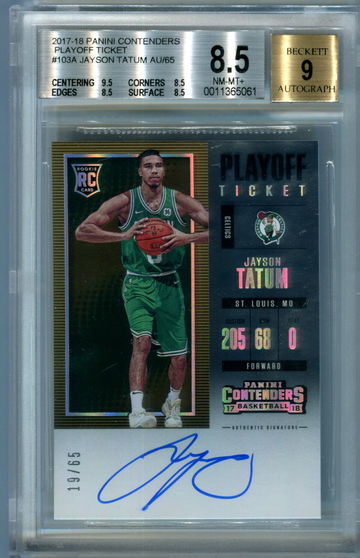 Jayson Tatum contenders /65 BGS 8.5 auto 9