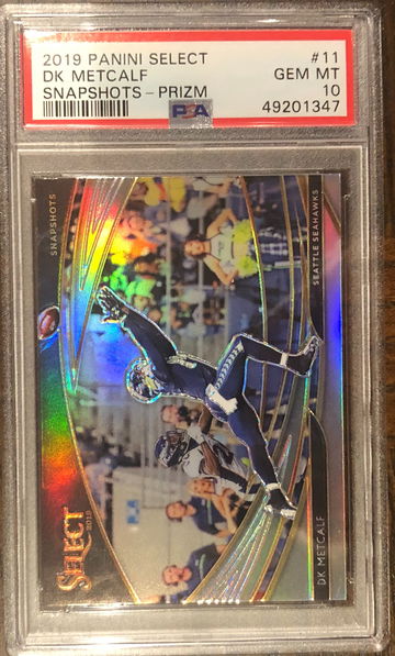 2019 Panini Select #11 DK Metcalf Snapshots Silver Prizm PSA 10 Gem Mint Seahwaks