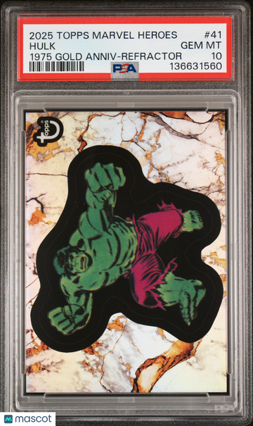 2025 Topps Marvel Comic Book Heroes 1975 Gold Anniversary Hulk #41 PSA 10