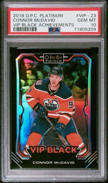 2018-19 OPC Platinum VIP Black Achievements #VIP-23 Connor McDavid PSA 10