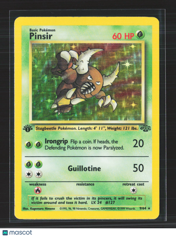 1999 Jungle Pinsir Holo Rare 1st Edition #9/64