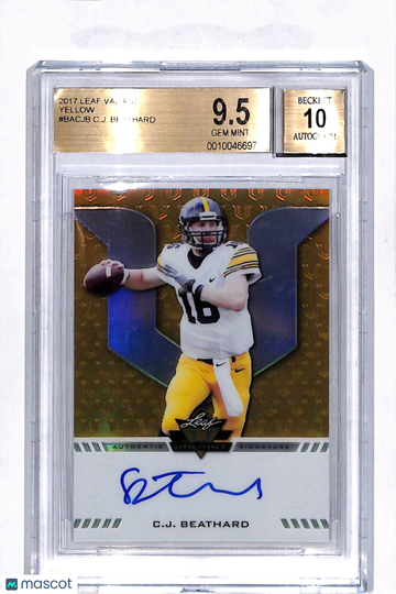 2017 Leaf Valiant Yellow C.J. Beathard #BACJB BGS 9.5 Auto 10