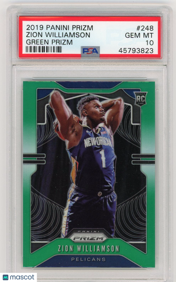 2019 Panini Prizm Zion Williamson #248 Green PSA 10