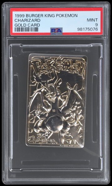 1999 Pokemon Burger King Charizard Gold Card PSA 9